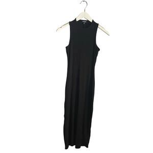 Bebe Bodycon Black Tank Midi Dress Neutral Minimalist Going Out Glam Sexy Small